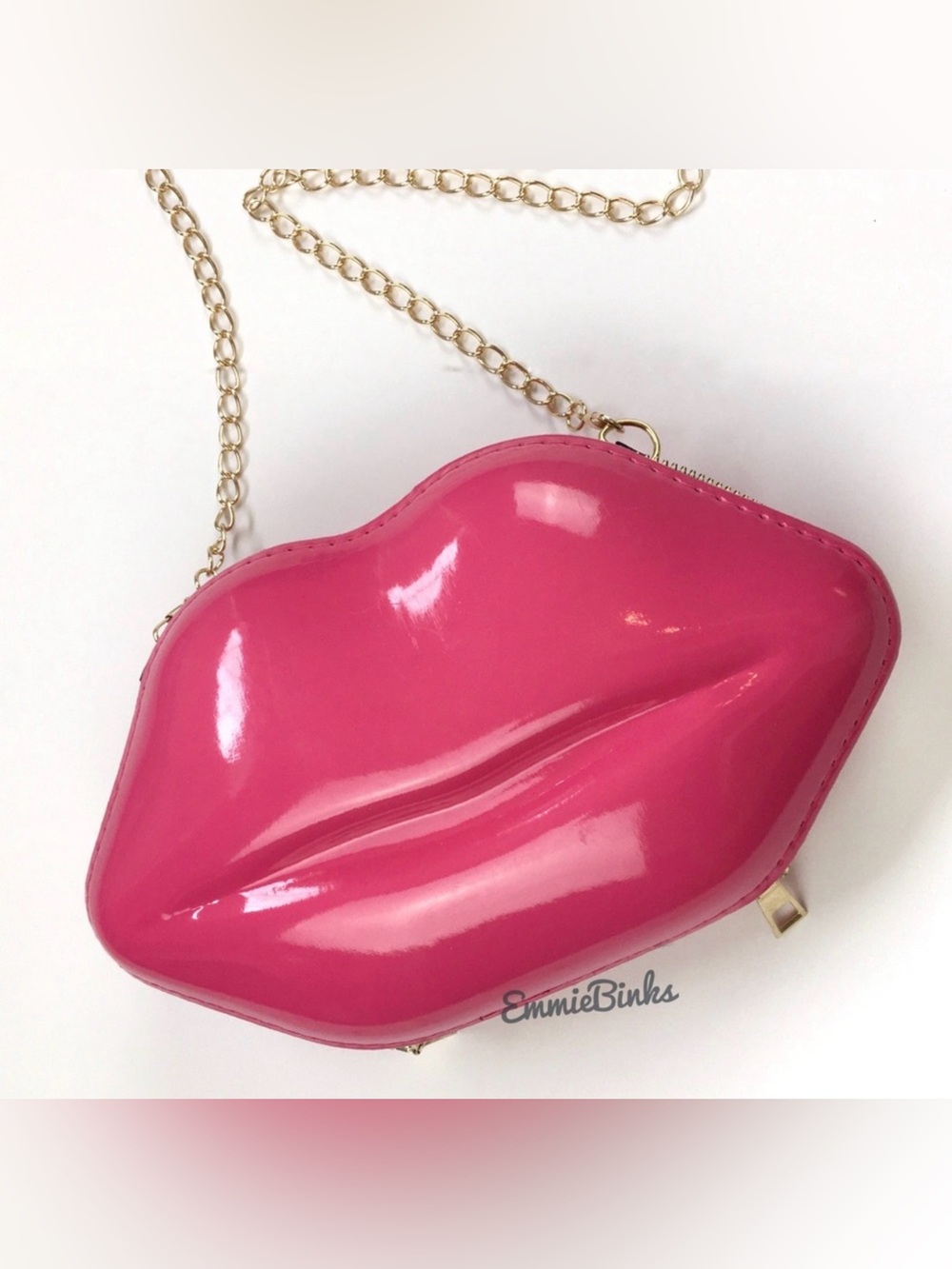 New Hot Pink Lipstick Lips Purse / Convertible Clutch Barbiecore Bag